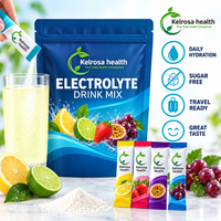 Sachets de poudre d'électrolytes sans sucre pour une hydratation rapide, bâtonnets d'électrolytes végétaliens pour le soutien énergétique