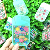 Autocollants DTF UV pour enfants, motif chignons roses, prêts à l'emploi, 45 ml, petits flacons pulvérisateurs, autocollants enveloppants
