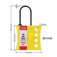 Loquet de sécurité en nylon isolé de 3 mm ou 6 mm avec 4 trous, loquet LOTO, loquet coulissant en plastique pour l'industrie électrique K45 K46