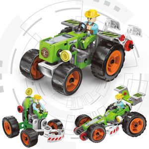 Hanye 72 pièces Ensemble de montage DIY 3 en 1 Véhicules agricoles Outil à vis et écrous STEM Motricité fine Construction créative Cadeau pour enfants - Product Image 3