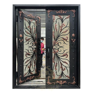 핫 세일 하이 퀄리티 럭셔리 디자인 외부 강도 증거 다른 철문 주요 입구 전면 프랑스어 단철 문 - Product Image 3