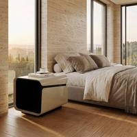 Table de chevet minimaliste italienne en panneau de fibres E1, peinture haute brillance, rangement multifonctionnel, mobilier de chambre à coucher