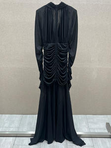 <span class=keywords><strong>Robe</strong></span> plissée à taille cintrée en maille noire transparente Bettergirl 2025 - Product Image 6