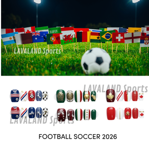 Uñas Postizas Personalizables al por Mayor 2026 para Fanáticos del Fútbol Soccer, con Colores de la Bandera de EE. UU., Canadá, México y <span class=keywords><strong>Brasil</strong></span>, Cortas y Cuadradas - Product Image 3