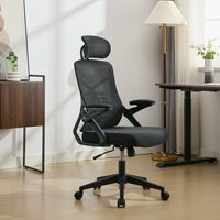Chaise de bureau ergonomique pivotante de luxe pour dirigeant, avec dossier en maille et design moderne en fer, idéale pour les cadres