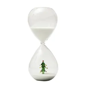 30 minutos pequeños árboles/serie de Navidad regalo creativo decoración del hogar reloj de arena temporizador de cristal