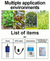 Système de capteurs USB longue portée de 1 m de profondeur, testeur de sol de jardin, testeur d'humidité du sol, testeur de pH, testeur de NPK