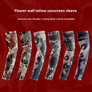 Mangas de brazo de tatuaje de seda de hielo Floral para hombres para ciclismo conducción protección solar pesca actividades al aire libre montar en motocicleta - Product Image 2