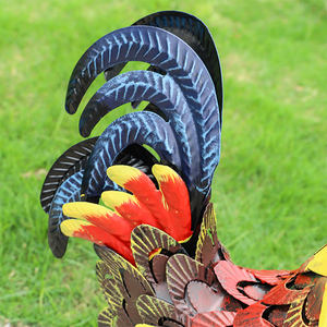 Fábrica al por mayor estatua de Metal de tamaño real Animal jardín hierro fundido decoración estatua pollo patio arte escultura Metal al aire libre Gallo - Product Image 6