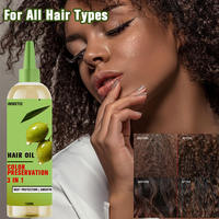 Minyak Rambut Alami Olive untuk Pengawetan Warna, Serum Pelindung Panas, dan Pelembut Rambut Kering Mengembang 3 in 1 Perawatan Rambut Salon