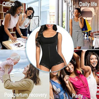 Body gainant sculptant en nylon ferme, à entrejambe ouvert, avec contrôle de compression abdominale et effet rehausseur de fesses, pour post-liposuccion BBL Phase 3, avec dentelle