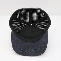 Gorras de béisbol planas impermeables de algodón de color contraste de sarga/Oxford de 5 paneles deportivas Vintage personalizadas con Parche de goma