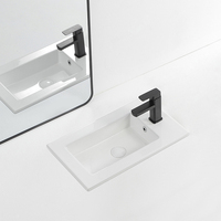 Vente en gros usine : Meuble de salle de bain rectangulaire en céramique avec vasque intégrée