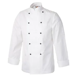 Atacado Mens Jaqueta de Chef de cozinha Branco Uniforme Fogão