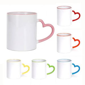 Heart-Shaped Handle Two-Tone Ceramic Mug | Custom Logo Promotional Gift - Product Image 5