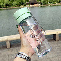 Bouteille d'eau de sport transparente en plastique PC de 800 ml, portable, avec logo personnalisé, pour la gym et le camping, échantillon gratuit, vente en gros