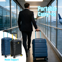Ensemble de bagages de cabine légers et modernes en 3 pièces avec serrure TSA, valise rigide en ABS et doublure en polyester