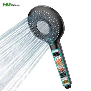 Black Handheld RV Shower Head with Hose and Filter Wall Mount Adhesive Shower Holder 3 Mode Shower Set