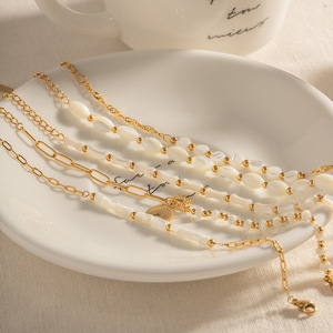 Verano 18K oro perla tobillo pulsera Shell con cuentas elegante Acero inoxidable <span class=keywords><strong>pie</strong></span> cadena para mujer - Product Image 4