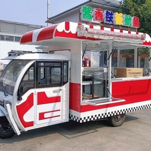 Carrito de Comida Rápida Compacto de Acero Inoxidable con 3 Ruedas, Triciclo Móvil para Hamburguesas y Té de Burbujas - Product Image 4