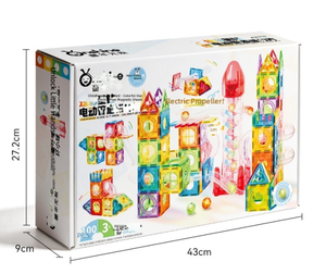 Circuit de billes magnétique électrique Onshine, jouet éducatif STEM, glissades, rampes, tubes, tuiles magnétiques, 100 pièces, lumière LED, pour enfants, conforme EN71 - Product Image 6