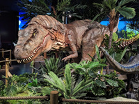 DZ2305 dinosaure animatronique grandeur nature mobile dinosaure robot pour thème jurassique dinosaure parc mini monde lyon