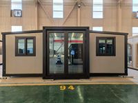 Maison conteneur préfabriquée de luxe pliable et portable de 20 pieds à double aile, extensible, pour hôtel