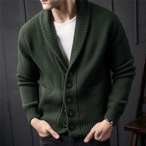 Cárdigan para <span class=keywords><strong>hombre</strong></span> suéteres de manga larga de alta calidad <span class=keywords><strong>verde</strong></span> Navidad algodón lana polar Herren abrigo pulóver hombres cárdigan suéter - Product Image 3