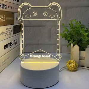 Lámpara Nocturna LED Creativa DIY, Tablero de Notas Acrílico Transparente Borrable con USB, Efecto 3D, Alimentación por Cable - Product Image 6