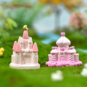 Miniatures de château en résine romantiques pour décorations de paysage, petites maisons de conte de fées, ornements de villa, accessoires de bricolage - Product Image 2