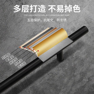 T-Shaped Stainless Steel Cabinet Handles Minimalist Design <b>Wardrobe</b> Drawer Hardware Antirust Feature - Product Image 5