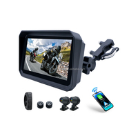 Navigation GPS portable sans fil 4G pour moto avec Apple CarPlay et Android 14, écran tactile, écouteurs, TPMS 1 an, design Cyberpunk