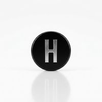 Capsule de bouteille de spiritueux noire mate avec logo personnalisé, logo H argenté, scellage thermorétractable pour whisky et vodka, modèle HAR-JN-L012