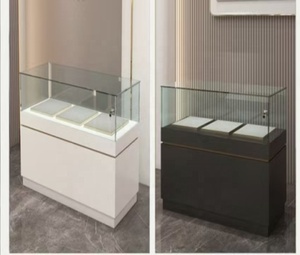 Vetrina Espositiva Moderna Personalizzata Bianca per Orologi <span class=keywords><strong>e</strong></span> Gioielli con Ripiani in Vetro <span class=keywords><strong>e</strong></span> Luce LED per Bancone Negozio - Product Image 4