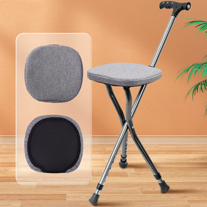 Housse pour canne et tabouret en tissu éponge épais, respirant, antidérapant, en tissu Oxford, hydrofuge, résistant à l'humidité, en maille grise - Product Image 1