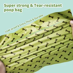 Logo personalizzato stampato cane amido di mais Eco Friendly biodegradabile cacca sacchetti di rifiuti per cani Pet cacca sacchetto