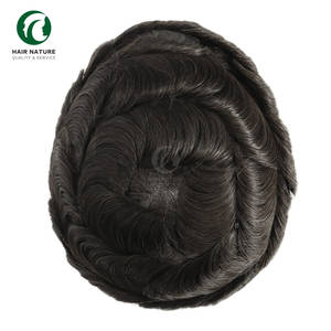 Postiche super fin en dentelle mono soudée pour hommes Postiche en cheveux humains indiens Postiche de remplacement pour hommes - Product Image 2