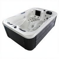Jacuzzi de Hidromasaje Exterior Moderno y de Lujo, Independiente, con Drenaje y Capacidad de 169 Galones