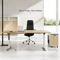 Bureau de direction électrique en forme de L, réglable en hauteur, convertible, en acier inoxydable, couleur personnalisée, double moteur