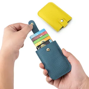 Porte-cartes de visite en cuir RFID pour femmes et hommes, petit sac ultra-mince de conception nouvelle collection 2022