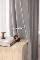 SA0367 Kain Gorden Blackout Katun Linen Dua Sisi Warna Abu-abu Muda untuk Ruang Tamu Rumah Modern