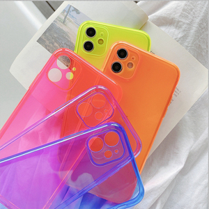 เคสโทรศัพท์ซิลิโคน TPU นิ่มสีเรืองแสง,สำหรับ <span class=keywords><strong>iPhone</strong></span> 13 12 Pro 7 8 Plus SE <span class=keywords><strong>2022</strong></span> 11 Pro XR <span class=keywords><strong>X</strong></span> XS Max ฝาหลังใส Funda - Product Image 4