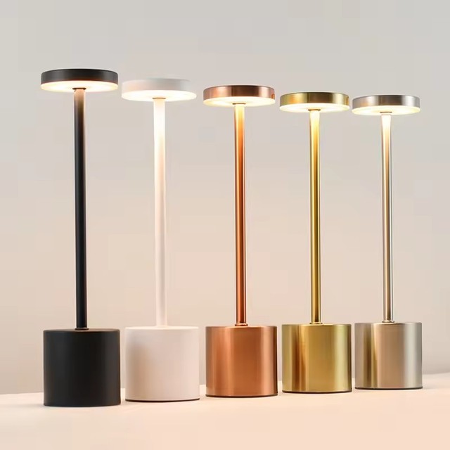 Modern Portable LED Table Lamp Rechargeable Cordless with USB-C Charging Battery Dimmable Touch Sensor Iron Bedside Lamp