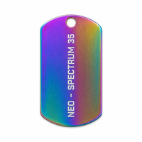 Plaque d'identification métallique pour chien, gravée, en aluminium, bords polis, avec trous de suspension pour l'identification et la traçabilité des actifs