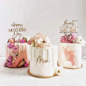Neuheit: <span class=keywords><strong>Einhorn</strong></span>-Marken-Acryl-Kuchenaufsatz in Gold & Roségold für Muttertag & Geburtstag - 'Beste Mama' Fröhliche Dekorationen - Product Image 1