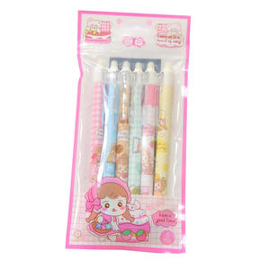 Kawaii baskı varil ve çanta 6 0.5 ile sevimli jel mürekkep kalemi mm silinebilir mavi mürekkep adet/torba - Product Image 5