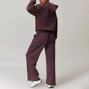 Nuevo Conjunto de 2 Piezas de Otoño Invierno, Pantalones Joggers de Cintura Alta, Sudadera con Pantalones Deportivos, Sudadera con Capucha Lisa, Conjuntos Deportivos Holgados para Mujer - Product Image 5