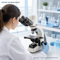 40X 1000X Digital Biological Microscope with 45mm DIN Objectives for Medical School and Laboratory Research