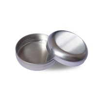 Pot rond en aluminium argenté de 100ml avec couvercle de glissement Conteneur de stockage de savon Boîte de pot en métal de cire de pommade en étain