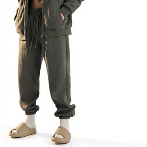 Pantalones Deportivos Casuales Elásticos de 350 g/m², Forrados de Felpa de Poliéster/Algodón, para Hombre, Estilo Holgado, con Cierre de Cordón - Product Image 3